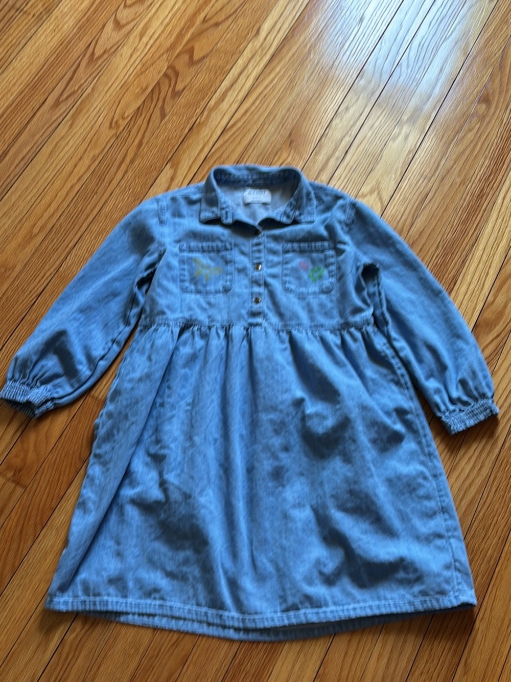 Old Navy Light Blue Denim Long-Sleeve Dress